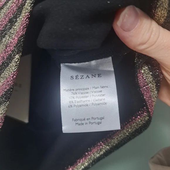 Sezane Calvi Skirt Metallic Multi Stripe XS NWT - Picture 5 of 6